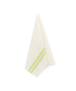 Pair of Striped Linen Tea Towels in Apple Green, Set of 2