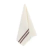 Pair of Striped Linen Tea Towels in Chocolate, Set of 2