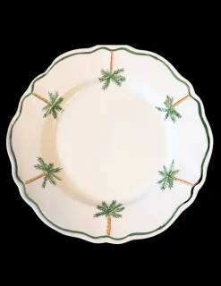 Palm Tree Everywhere Scalloped Plate, Set of 6