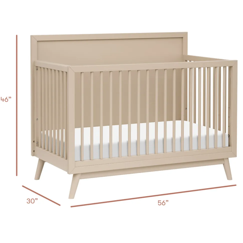 Palma 4-in-1 Convertible Crib with Toddler Bed Conversion Kit in Taupe