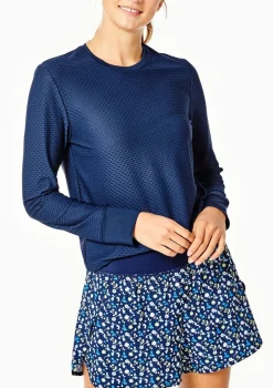 Palmetto Long Sleeve Top in Navy