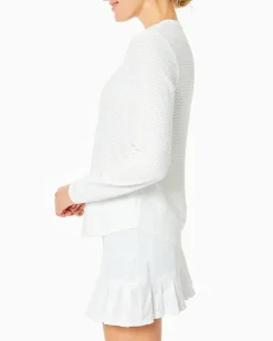 Palmetto Long Sleeve Top in White