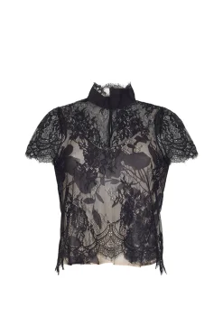 Pamela Top in Black Chantilly Lace