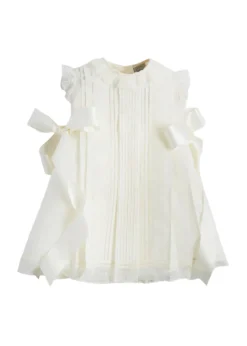 Panelled Christening Gown in Cream