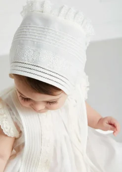 Panelled Christening Gown in Cream