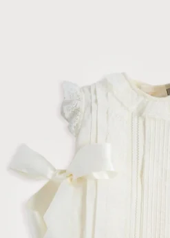 Panelled Christening Gown in Cream