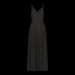 Panelled Lightweight Wool Swing Dress in Black