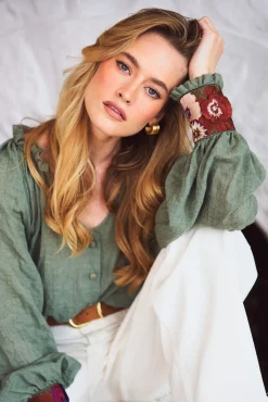 Pansy Blouse in Green