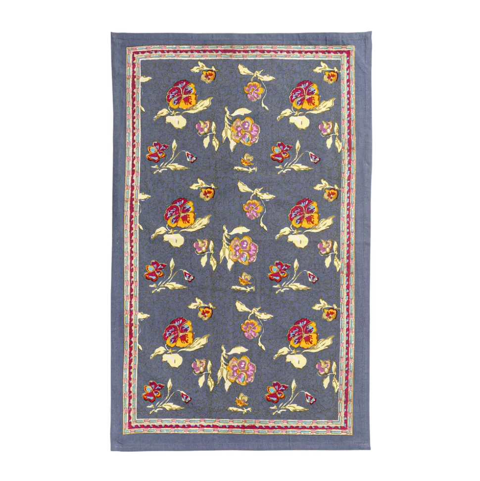 Pansy Tea Towels Red & Grey, Set of 3