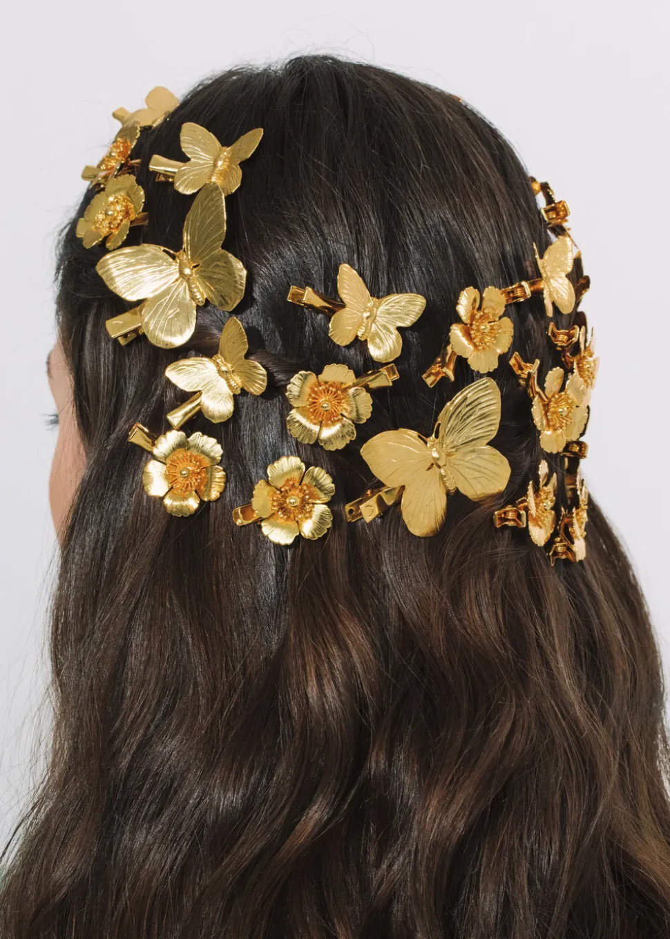 Papillion Hair Clips in Gold