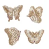 Papillon Coasters in Ivory & Gold, Set of 4 in Gift Bag