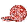 Pasta Plates in Red Swirl, Set of 4