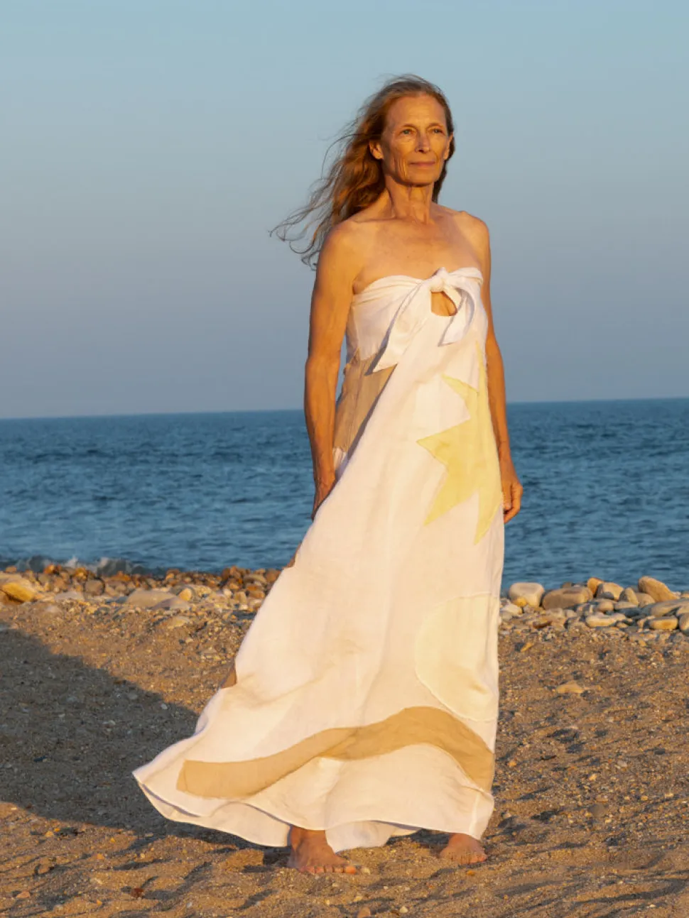Patmos Tie Dress in Cream Multi