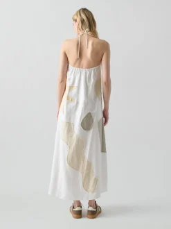 Patmos Tie Dress in Cream Multi