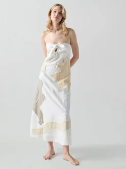 Patmos Tie Dress in Cream Multi