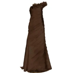 Patti Gown in Mink Satin Face Organza