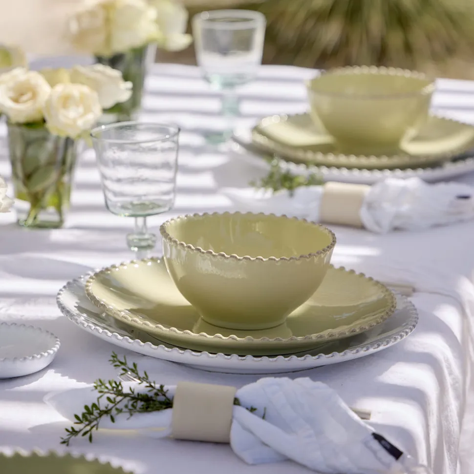 Pearl Collection Cereal Bowls in Lilly Green, Set of 6
