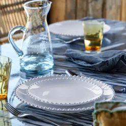 Pearl Collection Dinner Plates in White, Set of 6