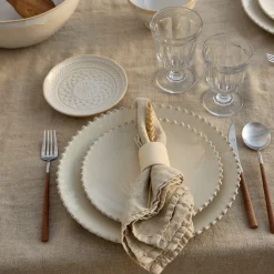 Pearl Collection Dinner Plates in Cream, Set of 6