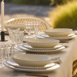 Pearl Collection Dinner Plates in Cream, Set of 6