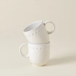 Pearl Collection Mugs in White, Set of 6