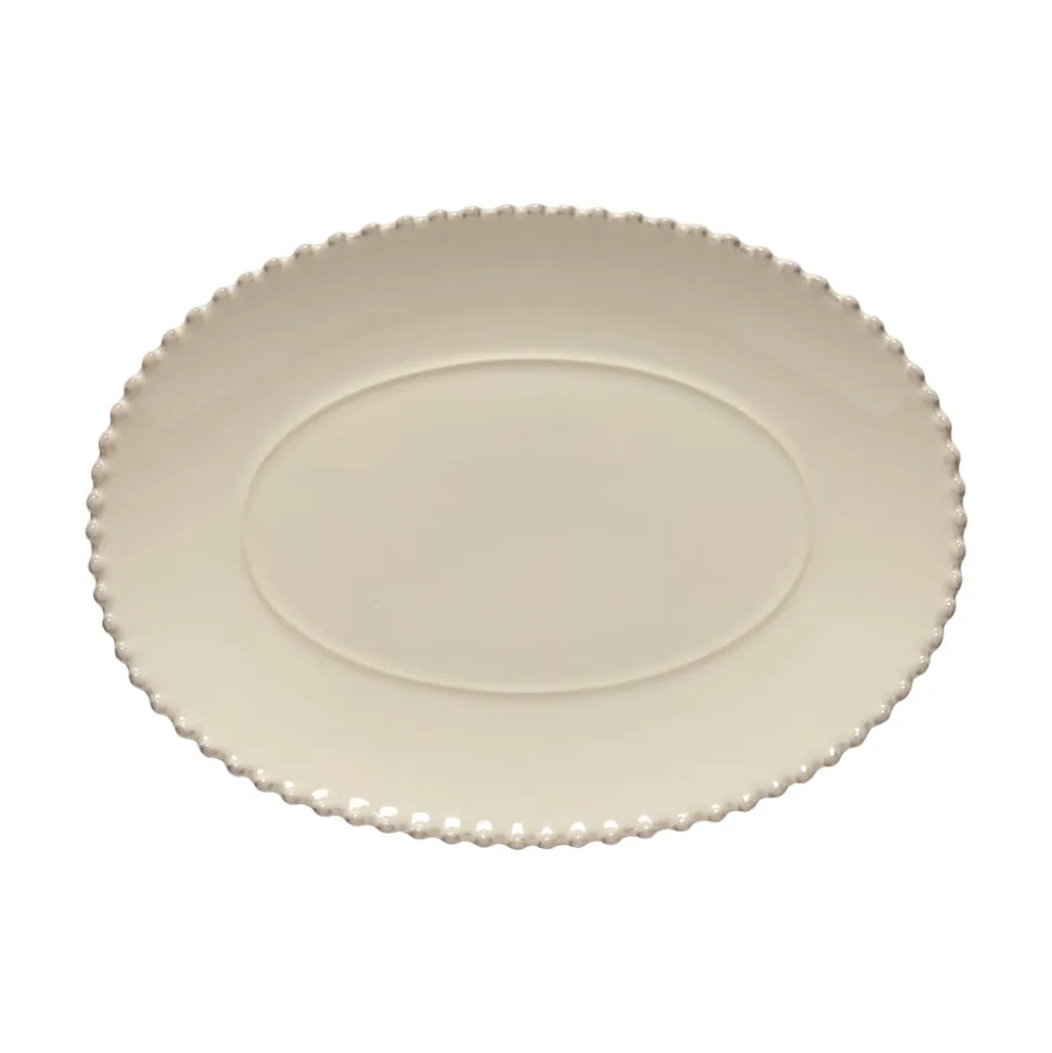 Pearl Collection Oval Platter 14" in Cream