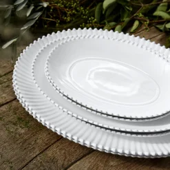 Pearl Collection Oval Platter 20" in White