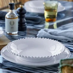 Pearl Collection Pasta Plates in White, Set of 6