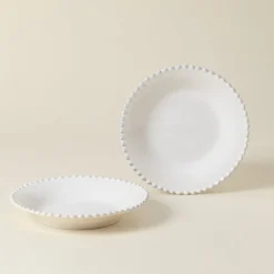 Pearl Collection Pasta Plates in White, Set of 6