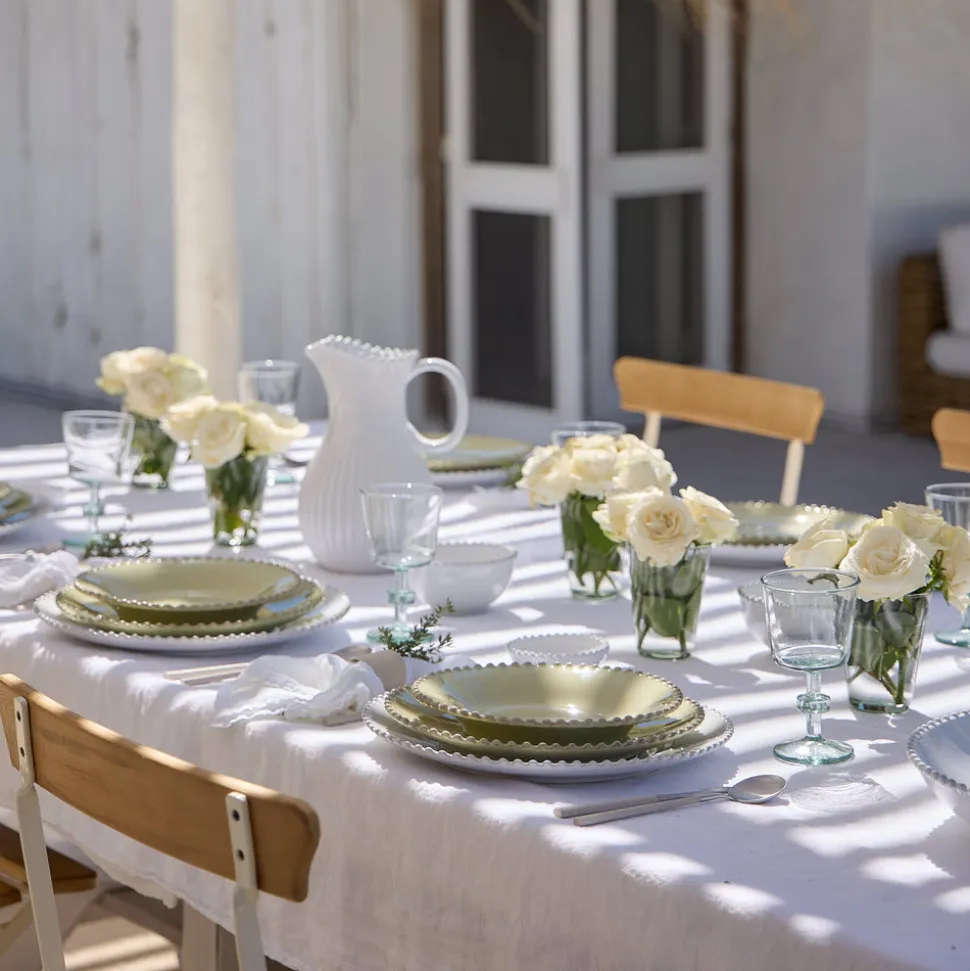 Pearl Collection Pasta Plates in Lilly Green, Set of 6