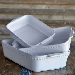 Pearl Collection Rectangle Baker 15" in White