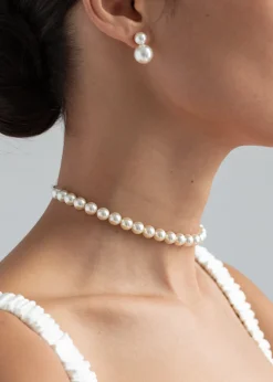 Pearl Ribbon Tie in Cream Pearl