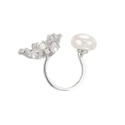 Pearl Snow Rose Ring