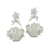 Pearly Mother of Pearl Flower Basket Earring