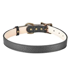 Pebble Grain Leather Dog Collar