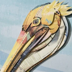 Pelican Paper Collage Wall Art