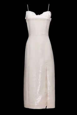 Penny Dress in Ivory Sequin Linen