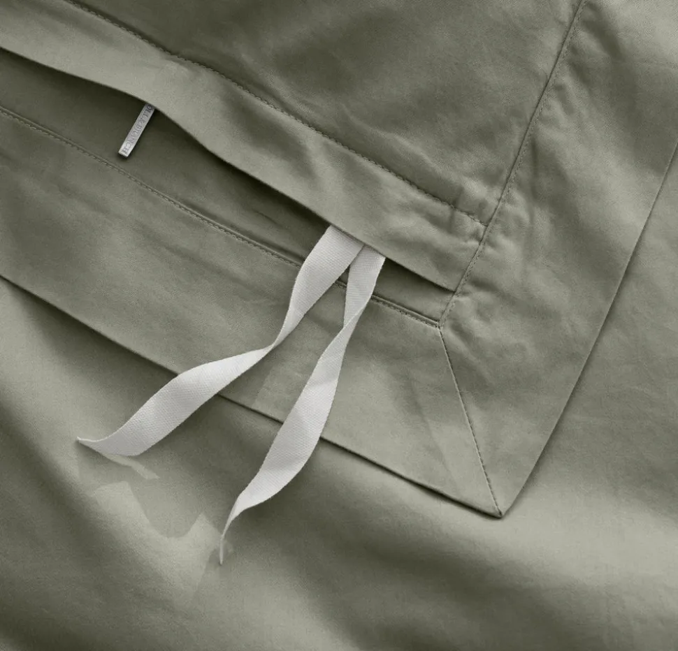 Percale Hemmed Duvet Set in Sageleaf