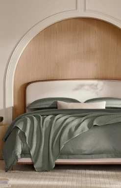 Percale Hemmed Duvet Set in Juniper