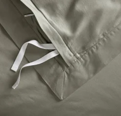 Percale Hemmed Duvet Set in Juniper