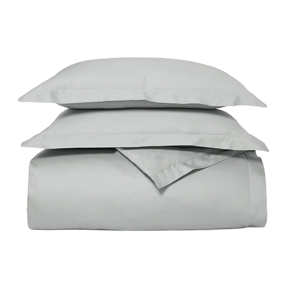 Percale Hemmed Duvet Set in Shore