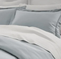 Percale Hemmed Duvet Set in Shore