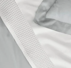 Percale Hemmed Duvet Set in Shore
