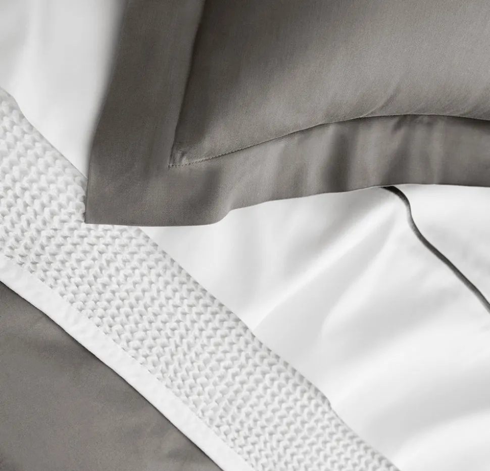 Percale Hemmed Duvet Set in Stone