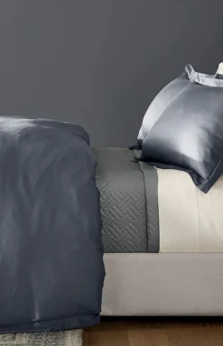 Percale Hemmed Duvet Set in Mineral