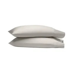 Percale Hemmed Pillowcase Set in Pewter