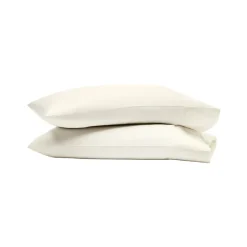 Percale Hemmed Pillowcase Set in Cream