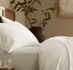 Percale Hemmed Pillowcase Set in Cream