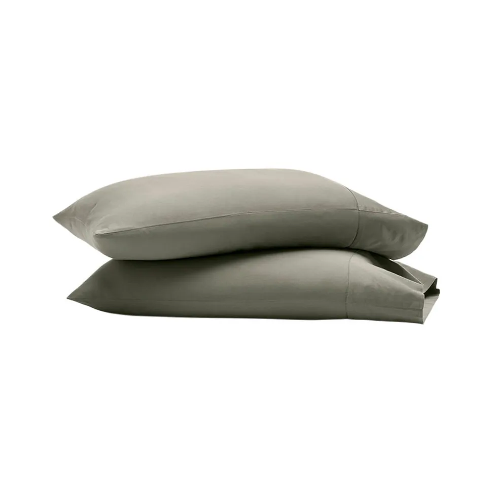 Percale Hemmed Pillowcase Set in Juniper