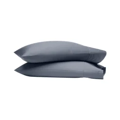 Percale Hemmed Pillowcase Set in Mineral